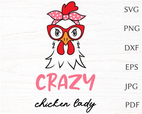 Chicken Svg With Quote Crazy Chicken Lady Hen Svg Cut File Etsy Singapore