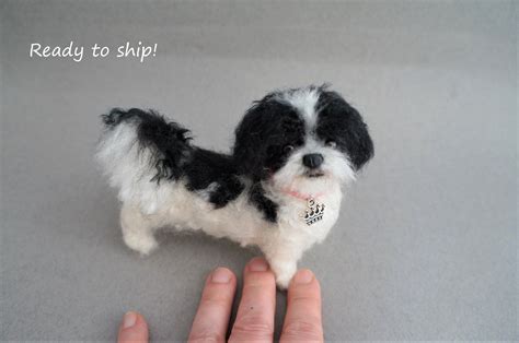 Needle Felted Shih Tzu Dog Needle Felted Shittsu Miniature Shih Tzu