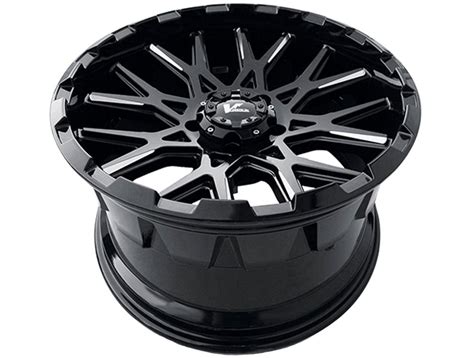 V Rock Milled Gloss Black Vr Recoil Wheels Rugged Ridge