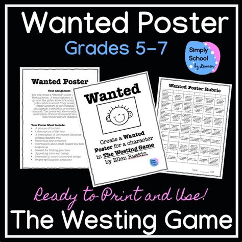 The Westing Game: Wanted Poster Project in 2022 | The westing game ...