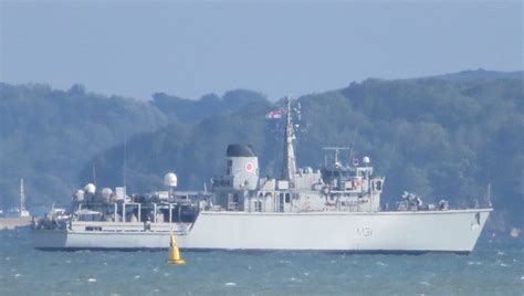 Royal Navy Hms Cattistock M31 Hunt Class Mine Countermeasures Vessel Portsmouth England A