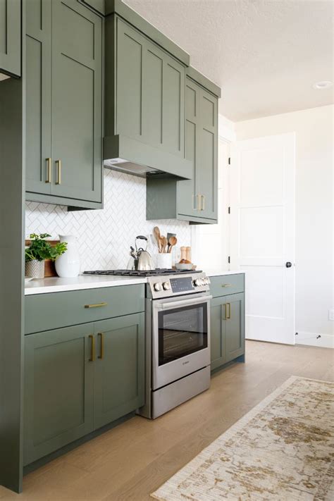 Sherwin Williams Pewter Green Green Kitchen Cabinets Green Kitchen