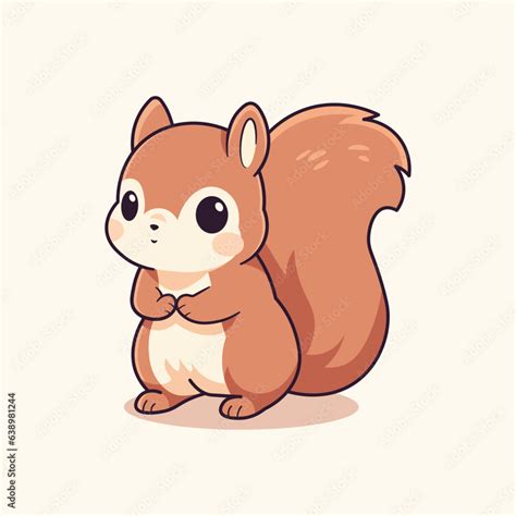 Cute squirrel cartoon vector illustration Stock Vector | Adobe Stock