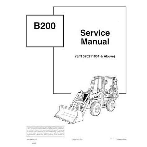 Bobcat B Retroexcavadora Manual De Servicio Pdf