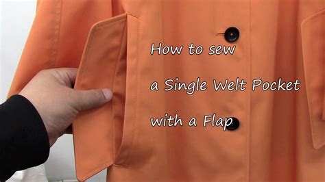 How To Sew A Single Welt Pocket With A Flap YouTube