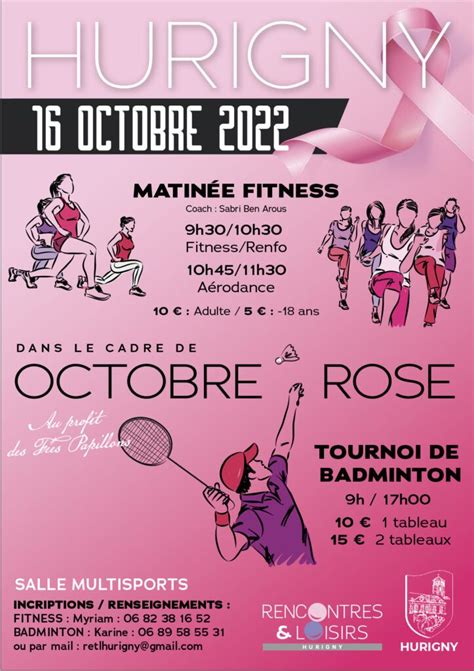 Octobre rose 16 octobre 2022 Rencontres et Loisirs à Hurigny