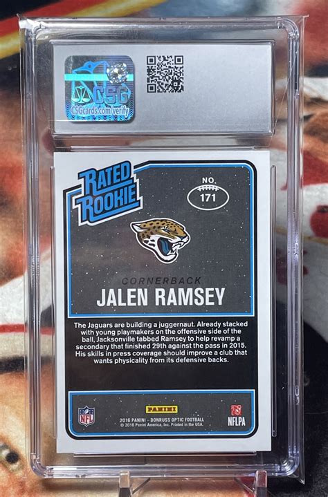 2016 Donruss Optic Rated Rookie Pink 171 Jalen Ramsey RC For Sale