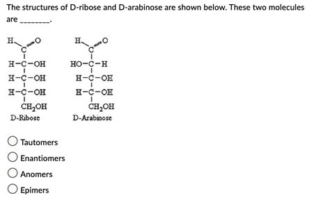 Solved The Structures Of D Ribose And D Arabinose Are Shown Below