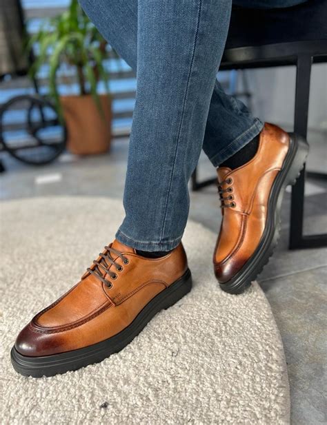 Tan Derby Shoes For Men By Free Worldwide Shipping