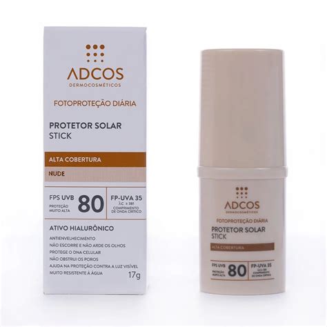 Protetor Solar Adcos Stick Alta Cobertura Fps Nude G Resilifarma