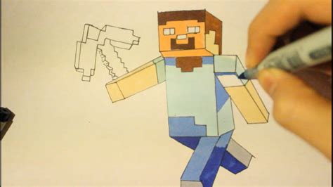 Minecraft Steve Sketch at PaintingValley.com | Explore collection of ...