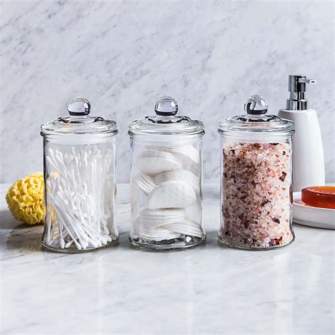 Ksp Classic Glass Canister With Lid Set Of 3 Clear Kitchen Stuff Plus