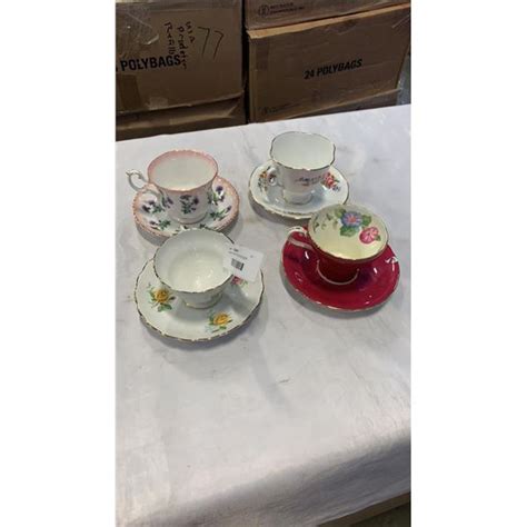 4 ANTIQUE CHINA CUPS AND SAUCERS