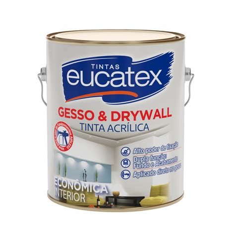 Latex Gesso E Drywall Branco Fosco Lt Eucatex Ip Telhas