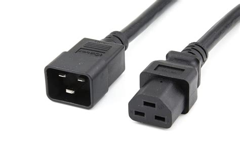 Data Center Power Cord IEC320 C20 C21 12AWG SJT 20A 250V Black