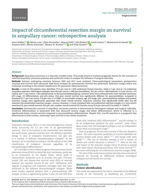 PDF Impact Of Circumferential Resection Margin On Survival In