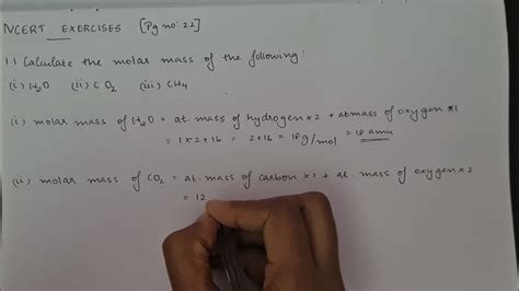 Calculate The Molar Mass Of The Followingih2o Iico2 Iiich4 Youtube