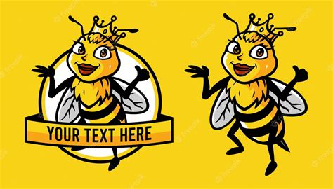 Premium Vector Cute Queen Bee Mascot Character Vector