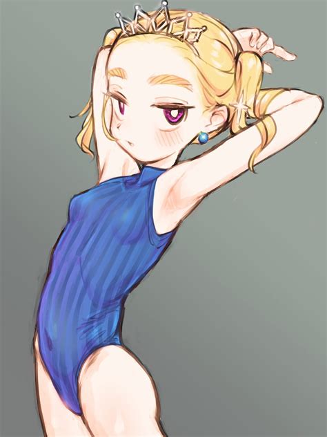 Eisu Eith Harsha Eisu Original Highres Girl Armpits Arms Behind Head Blonde Hair