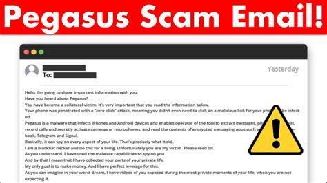 Pegasus Scam Email Don T Be Fool Youtube