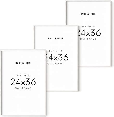 Haus and Hues White Poster Frames 24 X 36 Inches - Set of 3 Large ...