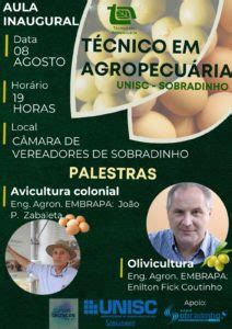 Curso Técnico em Agropecuária da Unisc promove Aula Inaugural do