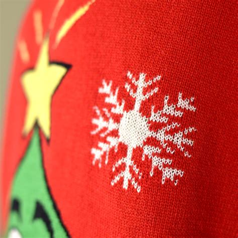 Red Family Christmas Jumper with Smiling Tree – Christmas Jumper Shop