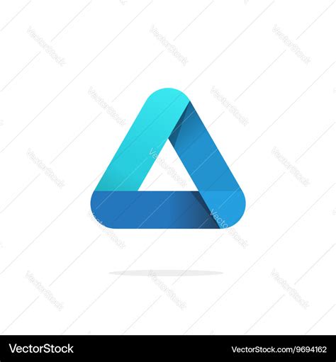 Triangle Logo With Rounded Corners Isolated Vector Image