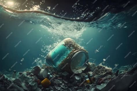 Déchets Dans Locéan Save The Ocean Concept Generative Ai Image