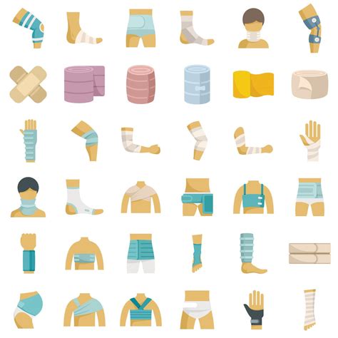 Bandage Icons Set Flat Vector First Aid Vector Art At Vecteezy