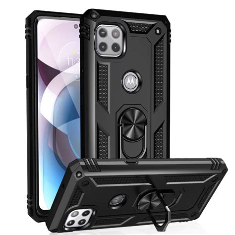 Capa Anti Impacto Anel Suporte Para Moto G 5g Xt2113 Película De Vidro