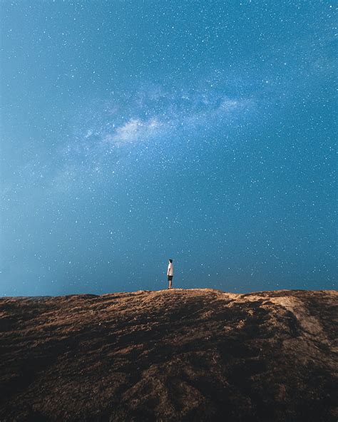 Lonely Loneliness Starry Sky Rocks Hd Phone Wallpaper Peakpx