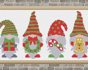 Christmas Gnome Girl Gift Pattern Crossstitch Hobby Etsy Christmas