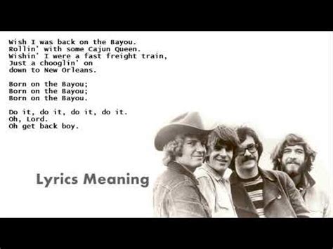 Creedence Clearwater Revival Born On The Bayou Lyrics Meaning Youtube