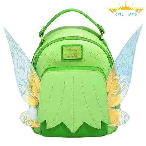 LOUNGEFLY DISNEY PETER Pan Tinker Bell Wings Figural Mini Backpack New