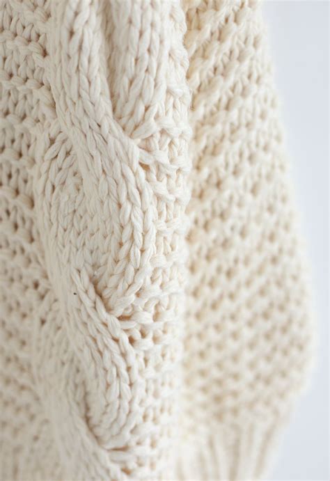 Good To Be Chunky Knit Cardigan In Cream Retro Indie And Unique Fashion