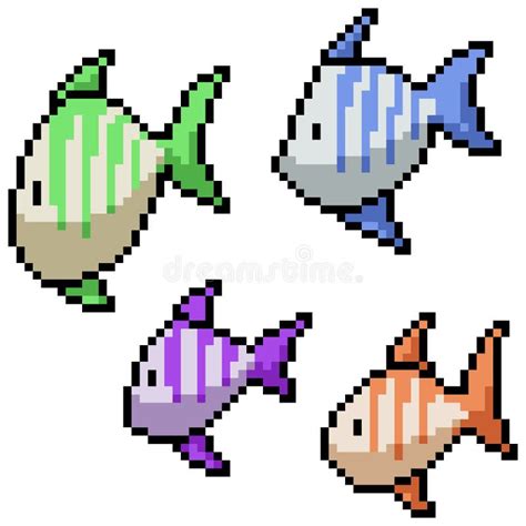 Pixel Art Icon Fish Stock Illustrations 862 Pixel Art Icon Fish Stock