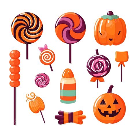 Conjunto De Dulces De Halloween Para Ni Os Truco O Trato Ilustraci N