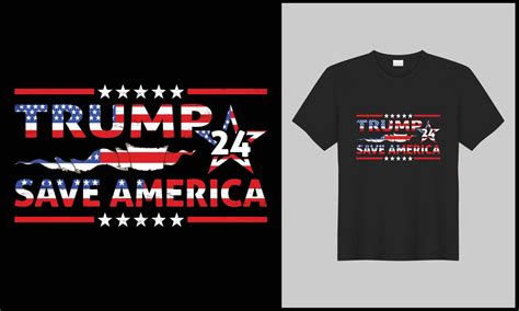 Trump Save America 2024 Illustration T Shirt Design 22443816 Vector Art