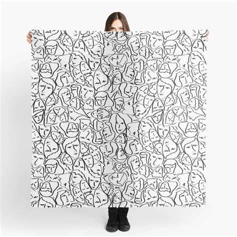 Call Me By Your Name Elios Shirt Faces In Black Outlines On White Cmbyn Scarf For Sale By