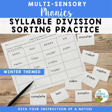 Syllable Division Activities For Explicit Phonics And Orton Gillingham