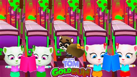 Talking Tom Gold Run Neon Angela All Colour You Tube Gameplay