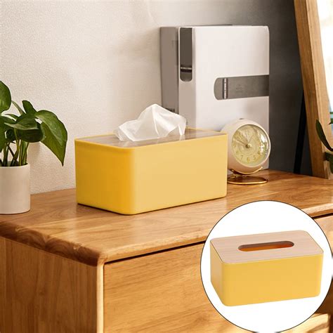 Wood Tissue Box Cover For Disposable Paper Facial Tissues Wooden