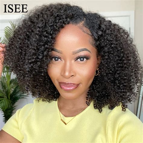 13x4 Lace Frontal Human Hair Wigs Curly Bob Brazilian Kinky Curly