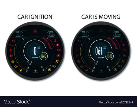 Digital Automotive Dashboard Of A Modern Car Vector Image