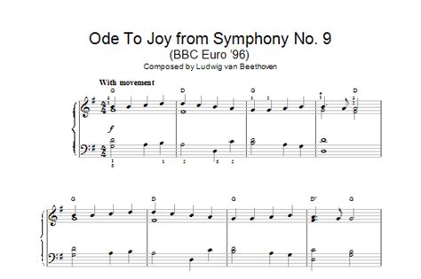 Ode To Joy From Symphony No 9 By Ludwig Van Beethoven Sheet Music For