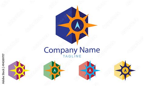 Compass Logo with five color options Stock Vector | Adobe Stock