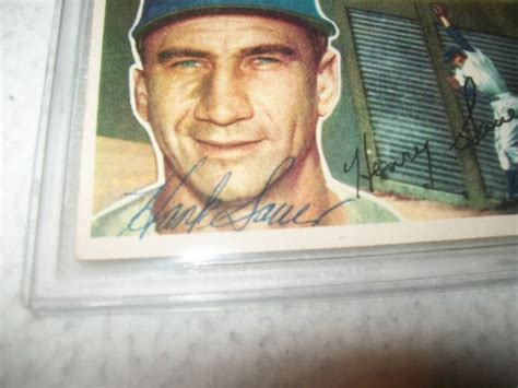 1956 TOPPS HANK SAUER AUTOGRAPH AUTO 41 CHICAGO CUBS BGS BECKETT EBay