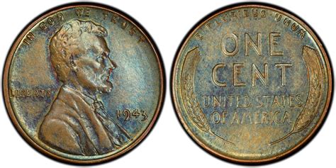 1943 1C Bronze BN Regular Strike Lincoln Cent Wheat Reverse PCGS