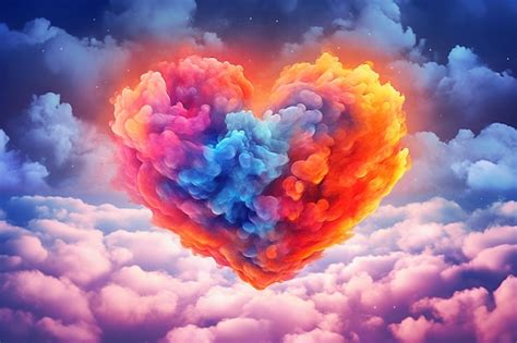 Una Nube En Forma De Coraz N Con Las Palabras Amor En Ella Foto Premium